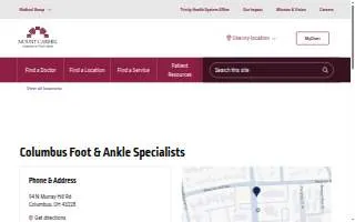 Columbus Foot & Ankle Specialists website