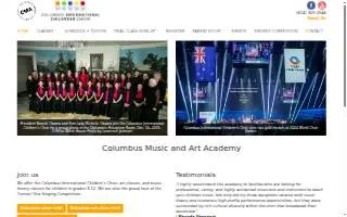 Columbus Music and Art Academy website
