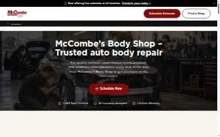 McCombe Body Shop website