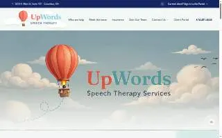 UpWords Speech Therapy Services website