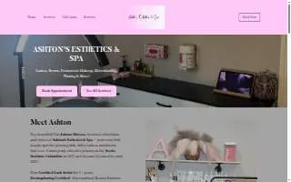 Ashton's Esthetics & Spa website