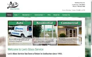 Lee's Glass Service website