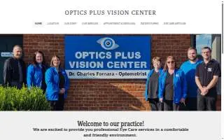 Optics Plus Vision Center website