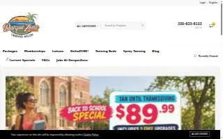 Darque Zone Tanning of Cuyahoga Falls website