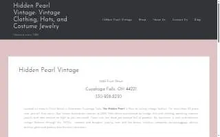 Hidden Pearl Vintage Clothing website