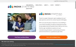 Inova Staffing Services of Cuyahoga Falls website