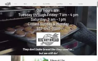 Big Sky Bread Co of Dayton website