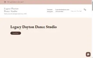 Legacy Dayton Dance Studio website