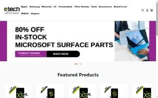 eTech Phone Repair of Delaware website