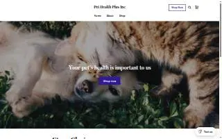 Pet Health Plus Veterinary Hospital website