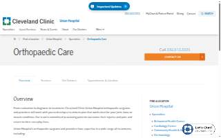 Cleveland Clinic - Union Hospital Orthopaedic Care