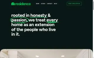 Residence – Design. Build. Remodel. website