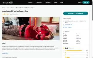Results Health and Wellness Clinic website