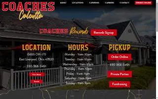 Coaches Burger Bar website