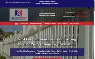 Lee Cain Fence and Contracting LLC website