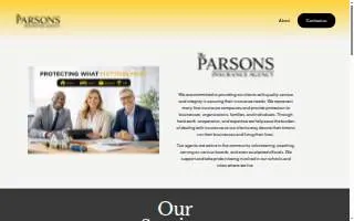 Parsons Insurance website