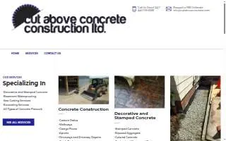 Cut Above Concrete Construction Ltd. website