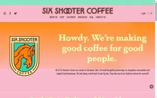 Six Shooter Coffee website