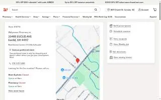 Walgreens Pharmacy of Euclid website