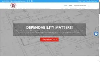 Dependable Construction & Roofing website