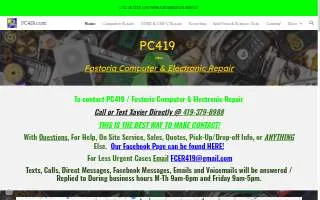 PC419 / Fostoria Computer and Electronic Repair website