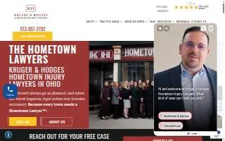 Kruger & Hodges Hometown Injury Lawyers website