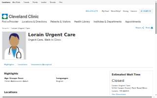 Cleveland Clinic Lorain Urgent Care Clinic