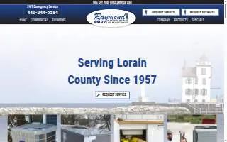Raymond Plumbing, Heating & Air Conditioning website