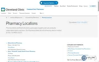 Cleveland Clinic Strongsville Pharmacy website