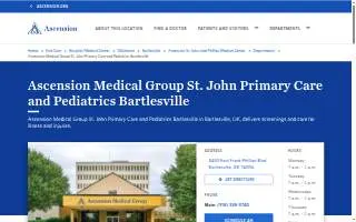 Ascension Medical Group St. John Primary Care and Pediatrics Bartlesville website