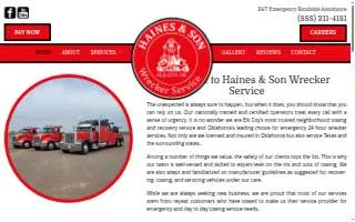 Haines & Son Wrecker Service website