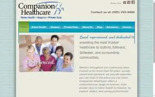 Companion Healthcare - Hospice & Home Health website