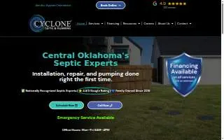 Cyclone Septic & Plumbing website