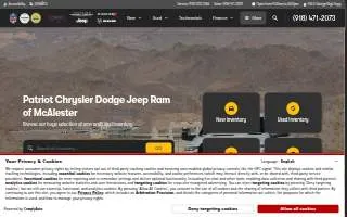 Patriot Chrysler Dodge Jeep RAM of McAlester website