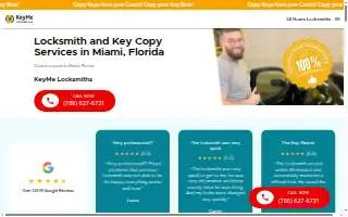 KeyMe Locksmiths of Miami website