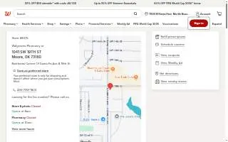 Walgreens Pharmacy of Moore website