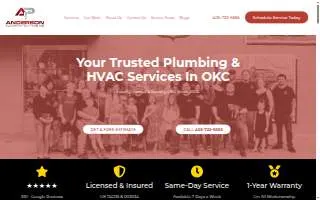 Anderson Plumbing Heat and Air of OKC website