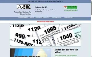Anthony Du EA, Tax Advisor Services website