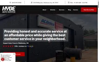 Hyde Auto Service website