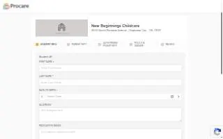 New Beginnings Childcare website