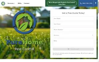 PureHome Pest Control and Mosquito Services website