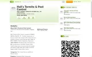 Hall's Termite & Pest Control website