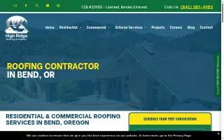 High Ridge Roofing & Gutters website