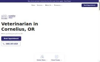 Cornelius Veterinary Clinic website