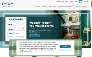 OnPoint Community Credit Union of Beaverton website