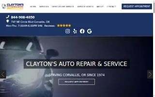 Clayton's Auto Repair & Service website