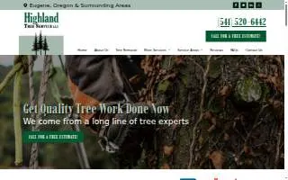 Highland Tree Service, LLC of Eugene website