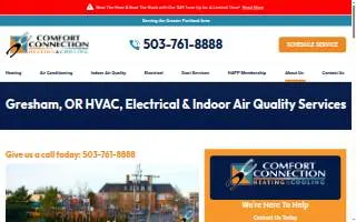 Comfort Connection website