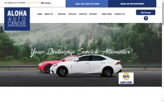 Aloha Auto Center website
