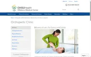 Hillsboro Medical Center Orthopedic Clinic website